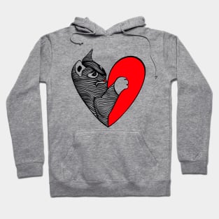 Cat with a heart Hoodie